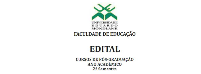 Edital de cursos de Mestrado -UEM - Faculdade de Educação - MOZABC